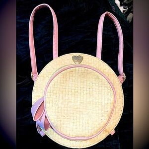 Betsey Johnson straw hat backpack